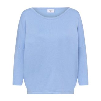 Saint Tropez Rondgebreide trui - Dames - Truien - Blauw - Maat: 2XL