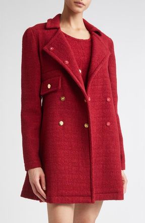 Giambattista Valli Double Breasted Wool Blend Bouclé Jacket in Titan Red at Nordstrom, Size 8 Us