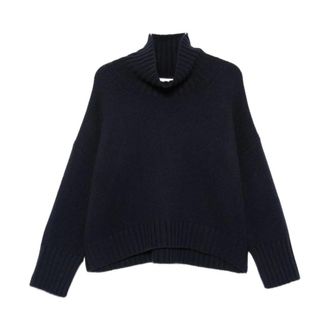 Soft Goat Maglione Girocollo in Cashmere - - Knitwear - Donna - Blu - S