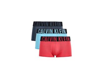 Calvin Klein Underwear Intense Power 3-Pack Low Rise Trunk Mens Underwear Ombre Blue/Chilly Blue/Punch Pink : 2XL, Elastane/Polyester