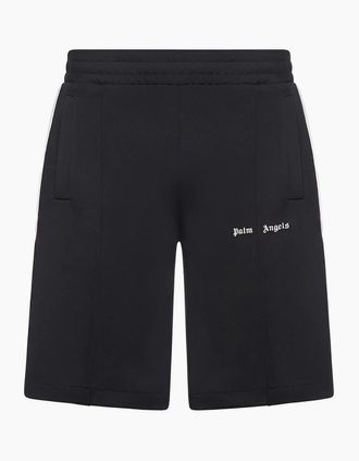 Palm Angels Mens Mens Classic Logo Track Fleece Jogger Shorts - Black - Size: 37/36/32/42/Regular