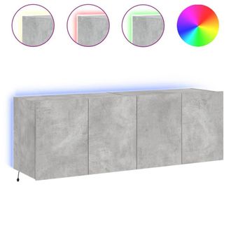 Berkfield Home TV Wall Cabinets with LED Lights 2 pcs Concrete Grey 60x35x41 cm | Size: 60 x 35 x 41 cm