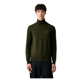 Aeronautica Truien & Vesten, Heren, Groen, M, Wol, Wool Turtleneck