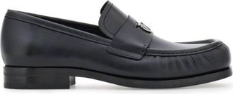 Ferragamo Ferragamo Gancini Plaque Leather Loafer