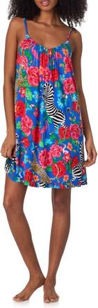 Room Service PJs Print Long Chemise in Blue Floral at Nordstrom, Size Large