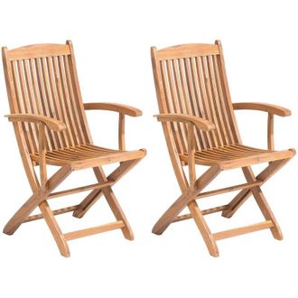 Beliani Beliani - Set di 2 sedie da giardino in legno con poggiabraccia Maui