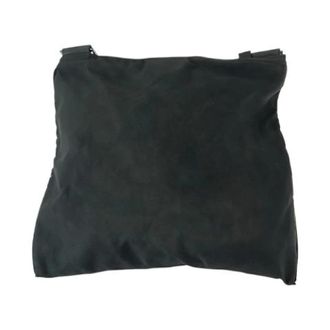 Prada Pre-owned Cross Body Bags, male, Black, Size: ONE SIZE Pre-owned Tessuto Triangle Logo Plate Nylon Shoulder Bag