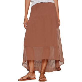 Sanctuary Meant to Be Pleated Midi Skirt in Mud Bath Brown at Nordstrom, Size X-Small