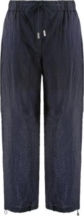 PESERICO Broeken, Dames, Blauw, S, Nylon, Verstelbare trekkoord nylon broek