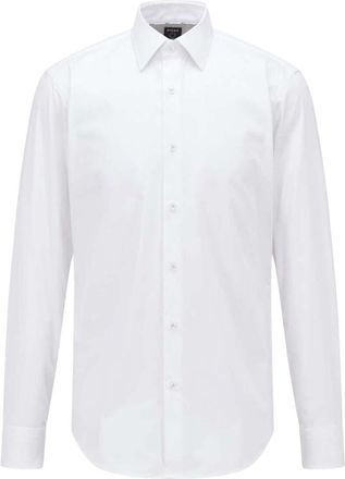 HUGO BOSS White Regular Solid Shirts