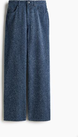 H&M Boucl&eacute; Bootcut High Waist Jeans - Blue