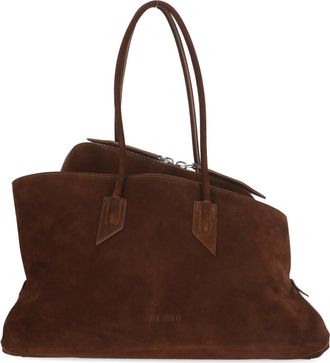 The Attico Brown Suede La Passeggiata Shoulder Bag
