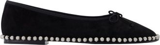 Alexander Wang Zwarte leren ballerina met ballchain detail - Dames - Ballerinas - Zwart - 40 EU - Leer - Schoenen