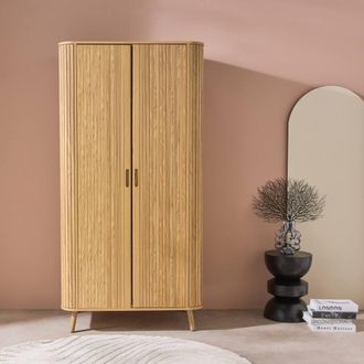 Sweeek Wood Effect Cabinet With Shelf & Hanger in Light Brown