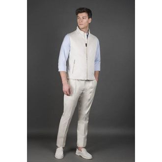 Moorer MenS Off White Sleeveless Jacket, Size 54