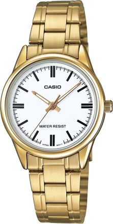 Casio Womens Gold Analog Watch with Stainless Steel Bracelet White Dial - LTP-V005G-7AUDF