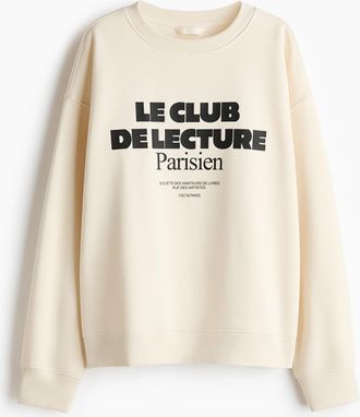H&M Sweatshirt mit Textmotiv - White