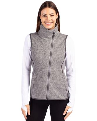 Cutter & Buck Mainsail Sweater-Knit Womens Full Zip Vest