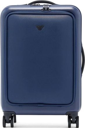 Emporio Armani Cabin Bags, male, Blue, Size: ONE SIZE ABS carry-on case with Saffiano detail and eagle plate