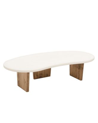 Deco Wood Mesa de centro de microcemento con tres patas envejecido 120x30cm