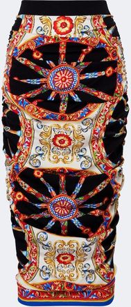 Dolce & Gabbana Carretto silk-blend midi skirt