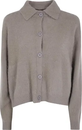 C.T. Plage Ct 26103 C&aacute;rdigan de Cuello Polo Manga Larga - Knitwear - Mujer - Beige - S