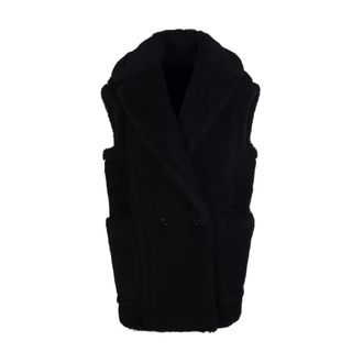 Max Mara Waistcoats, female, Black, XS, Sleeveless Coat in Black
