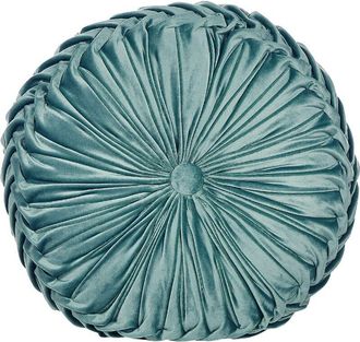 Beliani Coj&iacute;n De Terciopelo Verde Azulado 40 Cm Pliegues Accesorio Minimalista Udala