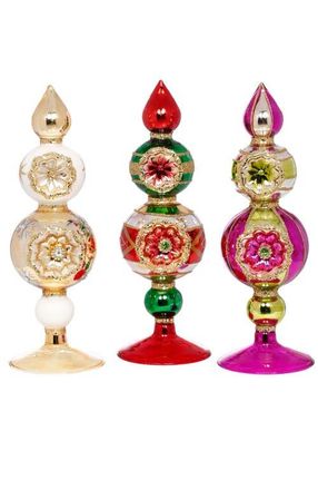 Mark Roberts Triple Stack Finial Ornament, Set of 6 in Pink at Nordstrom