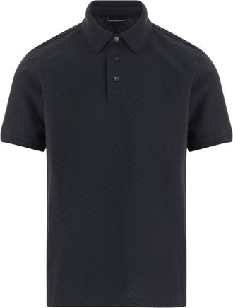 Emporio Armani Black Shirt Collar Polo