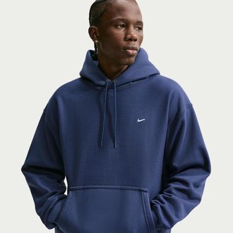 Nike Mens Solo Swoosh Pullover Hoodie in Grey | HV1082-289