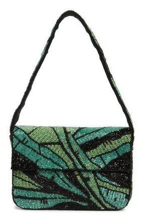 Jessica McClintock Laila Beaded Clutch in Leaf Pring at Nordstrom Rack