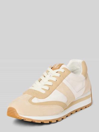 Lauren Ralph Lauren Sneaker aus Leder-Mix mit Logo-Pr&auml;gung Modell Dani in Sand, Gr&ouml;&szlig;e 38