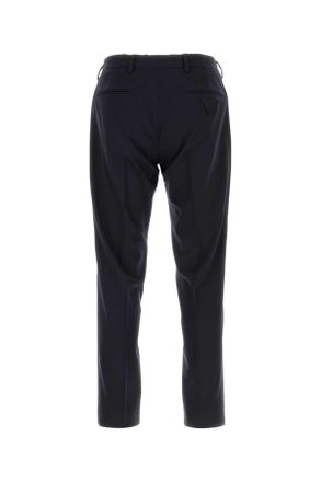 Prada Mens Navy Blue Stretch Wool Pant Blu Eawv Pantaloni