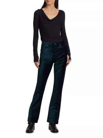 A Gold E Nico Hi Rise Boot-Cut Jeans In Velvet