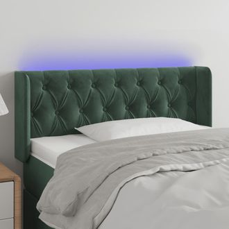 vidaXL Cabecero Con Led De Terciopelo Verde Oscuro 103x16x78/88 Cm Vidaxl