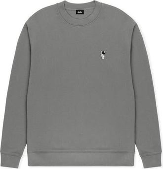Dalix Astronaut Relaxed Midweight Fleece Crewneck Sweatshirt in Shadow at Nordstrom, Size Xx-Large