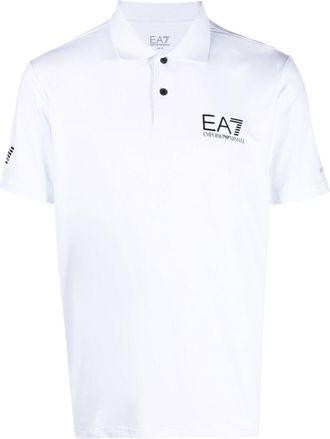 Emporio Armani logo-print polo shirt - men - Polyamide/Spandex/Elastane - M - White