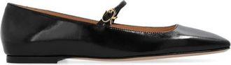 Gianvito Rossi Christina Leather Ballerina Flats - Dames - Ballerinas - Zwart - 37 EU - Leer - Schoenen