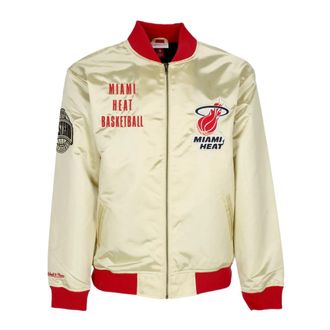 Mitchell & Ness Miami Heat NBA Team Bomberjack - Heren - Bomber jackets - Geel - XL - Katoen - Jassen