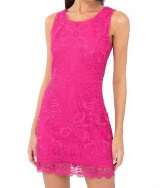 Adelyn Rae Maritza Lace Mini Dress In Pink