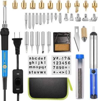 OEM Kit Para Pirograbado, Juego De Herramientas De Grabado, Kit De 54 Piezas Para Pirograbado, Temperatura Ajustable De 60 W Para Pirograbado, Soldadura Y