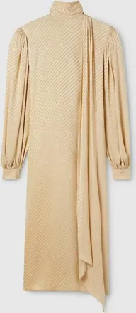Gucci Diagonal GG Silk Jacquard Dress, Beige, Ready-to-wear