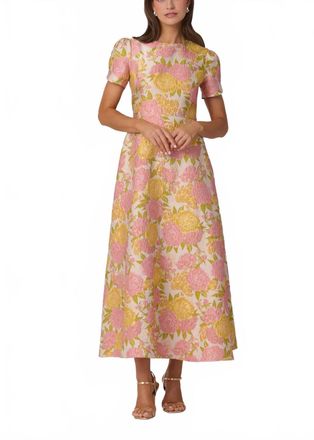 Shoshanna Vivianne Midi Dress In Amber Blush