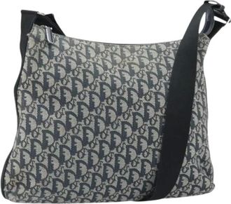 Dior Pre-owned Cross Body Bags, female, Blue, Size: ONE SIZE Pre-owned Trotter Canvas Shoulder Bag