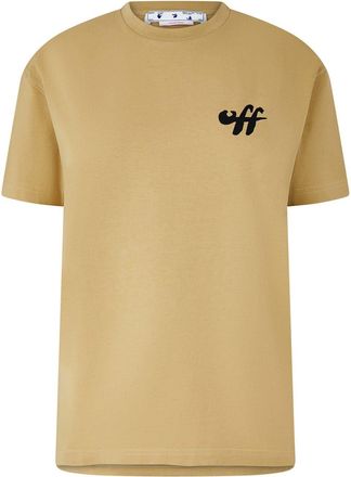 Off-white Womens Off White Zebra Crew Neck Regular Fit T-Shirt in Black - Beige - Size X-Small