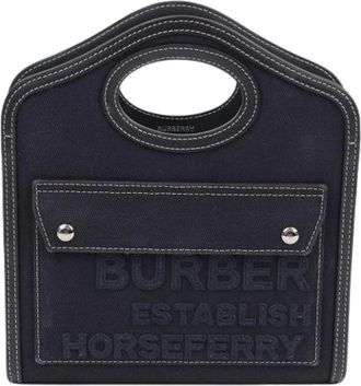 Burberry Pre-owned Tote Bags, female, Blue, Size: ONE SIZE Pre-owned Hospery Pocket Mini Tote Bag