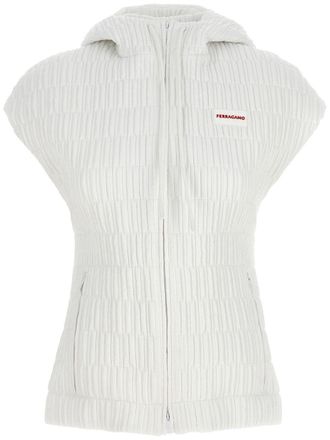 Ferragamo Bodywarmer met capuchon - Wit
