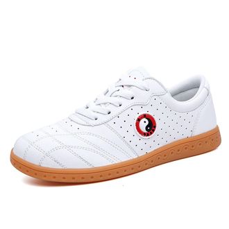 Generic Unisex Taekwondo Shoes Lightweight Boxing Kung Fu Tai Chi Sport Gym for Children Adults(White,5.5 UK)