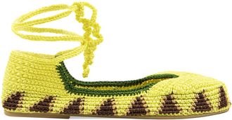 Kashura Crochet Ballerina Flats - Yellow - 38 (IT38 / UK5)